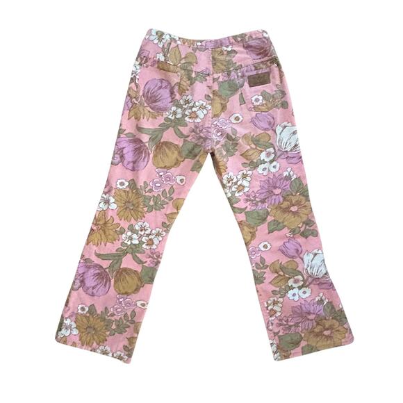 Vintage 70s Maverick Pink Floral Jeans – Very Rare, Made in USA, High Rise - Picture 3 of 8